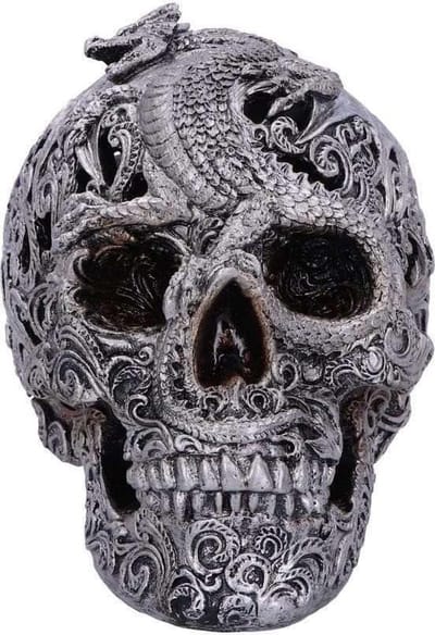 Nemesis Now Beeld/figuur Cranial Drakos Schedel Zilverkleurig