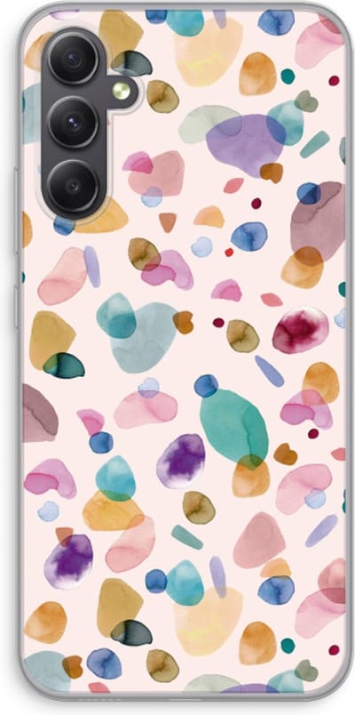 Case Company® - Hoesje geschikt voor Samsung Galaxy A34 hoesje - Terrazzo Memphis - Soft Cover Telefoonhoesje - Bescherming aan alle Kanten en Schermrand