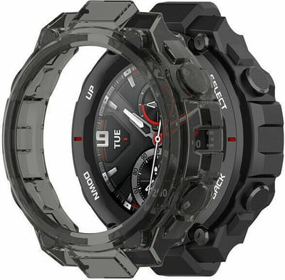 Strap-it TPU case - zwart bescherm hoesje geschikt voor Amazfit T-Rex / T-Rex Pro - zwarte beschermhoes voor Amazfit T-Rex / T-Rex Pro