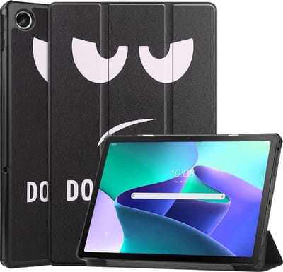 Hoesje Geschikt voor Lenovo Tab M10 Plus (3e / 3rd Generatie) - Dun & Stevig - Trifold Bookcase - Hard Cover - Hardcover Book Case - Tablet Hoes - Don't Touch Me