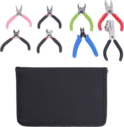 Tangenset 8-delig - Krimptang set - Sieraden maken - Hoog koolstofstaal - 8 stuks - Zilverkleurig