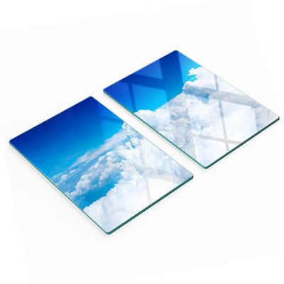 Set van gehard glazen snijplanken met wolkenpatroon, 2x40x52 cm