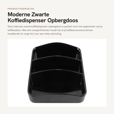 Dailygoods- Koffiedispenser Opbergdoos - 3 Compartimenten - Drankorganizer - Suiker/Melk/Servetten - Koffiebaraccessoires - Duurzaam Materiaal