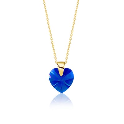 Montebello Ketting Amy HZ84 - 925 Zilver Verguld -Swarovski Hart - Ø10mm - 45cm