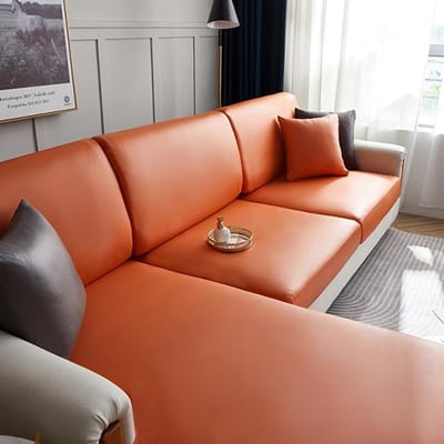 Pu lederen bank zitkussenhoezen waterdichte anti-vuile hoes stoelbeschermer hoek L-vormige bankhoes 1 /2 /3 /4 zits Back Cushion Cover brown