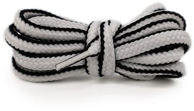 Van Bommel veters – Braided Laces wit/zwart 90cm