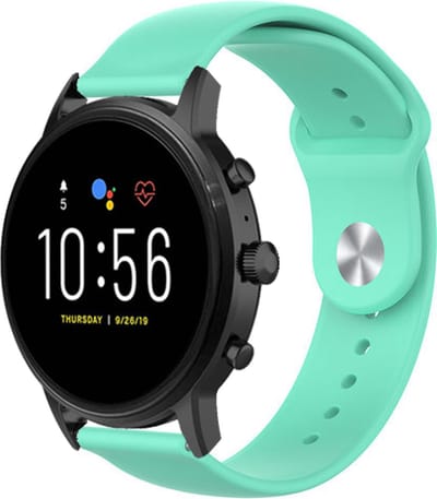 Strap-it Siliconen sport bandje - geschikt voor Fossil Gen 5 / Gen 5e 44mm / Gen 6 44mm - aqua