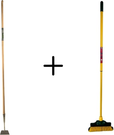 Synx Tools Rechte Schoffel 12cm en steel 160 cm met Hilt Schoffels & Synx Tools Klauwbezem 28cm - Telescopische steel 70 - 140cm -