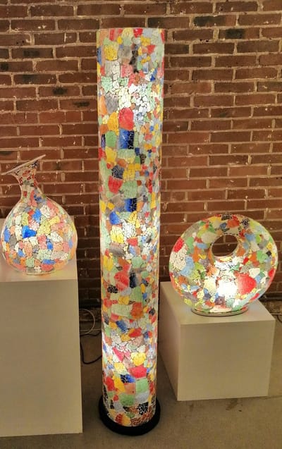 Staande lamp Handgemaakte Vloerlamp woonkamer slaapkamer Decoratie Design  slaapkamer cilinder glass multi color 150 cm