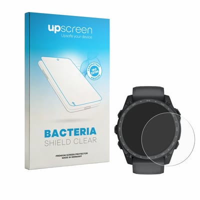 upscreen - Screenprotector voor Garmin Tactix 8 Amoled Cerakote (51 mm) - Folie Beschermfolie transparant antibacterieel