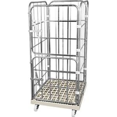 Kunststof rolplaat met 2 zijhekken, grijs RAL7032