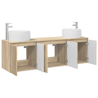 vidaXL - Badkamerkast - set - 3 - st - Sonoma - Eiken - 49,5 - x - 44,5 - x - 66 - cm