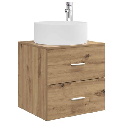 vidaXL - Wandgemonteerde - wastafel - van - een - meubel - Artisanaal - eiken