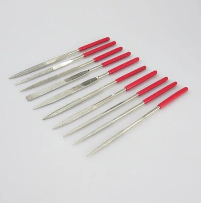Diamant naaldvijl set - 10 delige diamant naaldvijl set - Diamant naaldvijl - Diamantvijl - Diamantvijl set - Rood - 160x4mm
