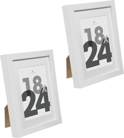 2x atmosphera fotolijstje- voor een foto van 18 x 24 cm - wit - foto frame eva - modern/strak ontwerp