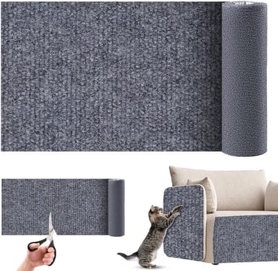 Krabmat voor katten - Krasbescherming tapijt - Meubels beschermen - Zelfklevend en snijdbaar - 200 x 40 cm - Donkergrijs