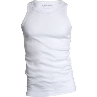 Garage 401 - Singlet Semi Bodyfit ronde hals wit L 100% katoen 1x1 rib