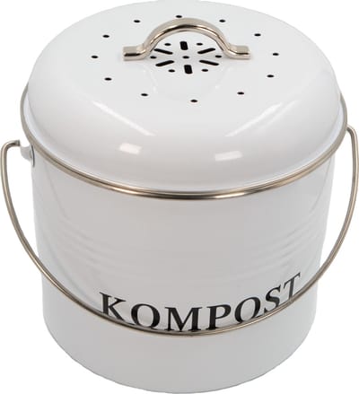 Intirilife Compostemmer voor de keuken - 21.5 x 19 x 20.5 cm - Inhoud van 3 liter - Container voor afval biologisch afval inclusief 2 houtskoolfilters geur dicht met zwenkhandgreep