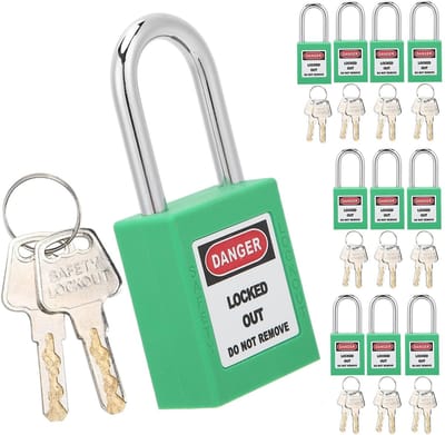 Dailygoods- Lockout-slot 10-delig - Veiligheidshangslot - Antislip - Versterkt Nylon - Corrosiebestendig - Temperatuurbestendig (-57 °C – 177 °C) - Veiligheidsslot