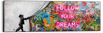 Schilderij Follow your dreams - 52 x 156 - Hout - REINDERS