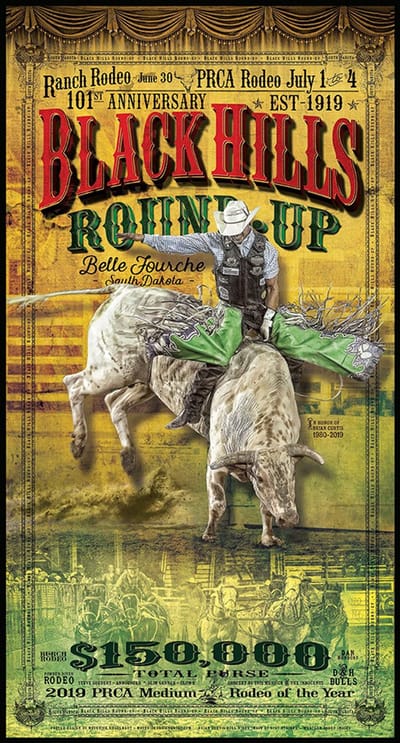 Signs USA - wandbord - dibond - Rodeo Promotie - 35 x 65 cm - Black Hills - Green