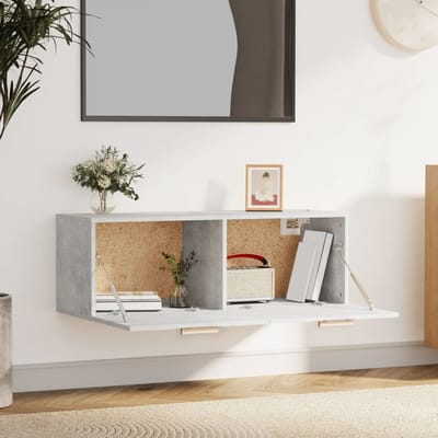 vidaXL - Wandkast - 100x36,5x35 - cm - bewerkt - hout - grijs