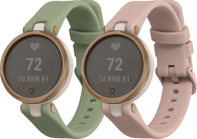 kwmobile 2x horlogebandjes geschikt voor Garmin Lily Sport bandje - Smartwatch bandjes van TPU - Activity tracker horloge band in pastelgroen / oudroze