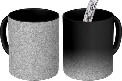 Magische Mok - Foto op Warmte Mokken - Koffiemok - Graniet - Structuur - Grijs - Design - Magic Mok - Beker - 350 ML - Theemok