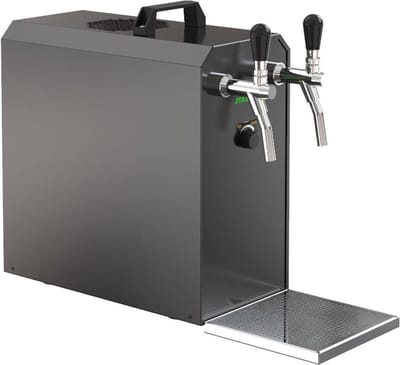 Complete onderbouwset - Biertap STREAM 50K met luchtpomp, bierkoffer, doorstroomkoeler 2-lijns droog koeler, tot 55 liter / u - BLACK EDITION