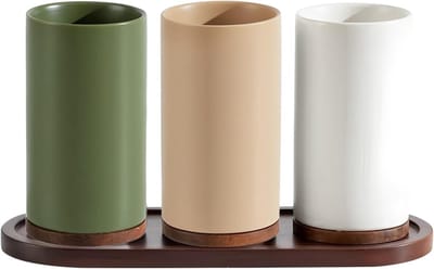 Keramische tandenborstelhouder 350ml voor badkamer, ideaal voor tandenborstels en tandpasta, stijlvol en functioneel