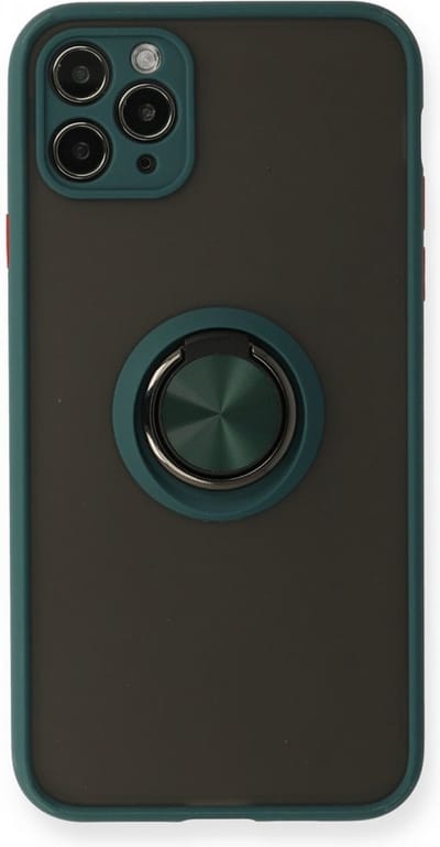 Telefoonhoesje met standaard magneet ring - Silicone hoesje Geschikt voor: Apple iPhone 11 Pro Max - Groen