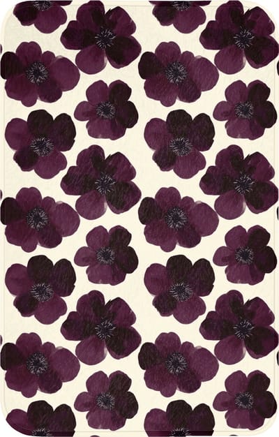 WC mat 50x80 cm - Antislip - Bloemen - Aquarel - Paars - Toiletmat - Vloermat - Douchemat - Toilet tapijt - Toiletmatten