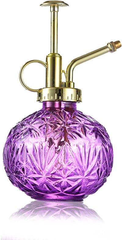 Retro Gegraveerde Plantenspuit Fles 240 ml - Geavanceerde Vernevelaar voor Binnen- en Buitengebruik, Ideaal voor Balkon en Kleine Tuinplanten, Paars