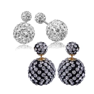 2 paar- strass- dots- multi-Charme Bijoux