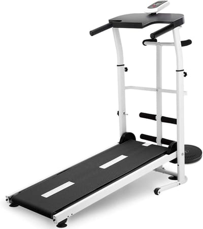Mechanische Loopband - Opvouwbare Loopband Hometrainer - Thuis Trainen - Niet-elektrisch - 150 kg draagvermogen - Wit