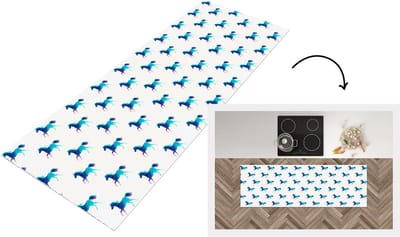Keukenloper - Loper keuken - Meisjes - Paarden - Kristallen - Patronen - 150x50 cm - Keukenloper vinyl