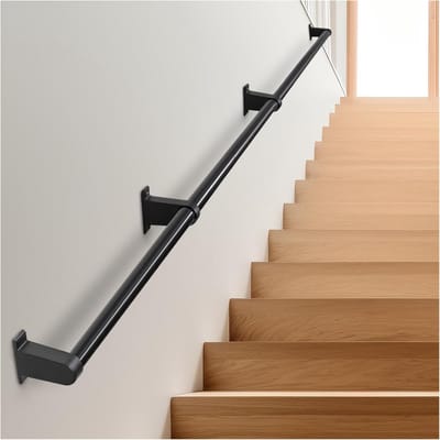 Industriële metalen trapleuning voor binnen en buiten trappen wandmontage 10 ft