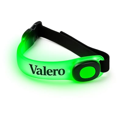 Valero Hardloopverlichting LED-armband (verlengd model) – water- & zweetbestendig hardlooplampje voor arm/been/tas, incl. batterijen – zichtbaar tot 300 m, groen