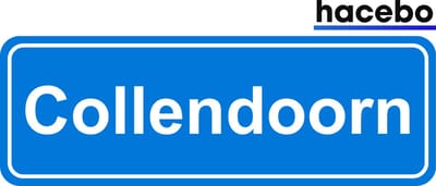 Hacebo - Plaatsnaam Sticker - 29x10 CM - Collendoorn sticker - Verkeersborden sticker - grappige cadeaus - Collendoorn