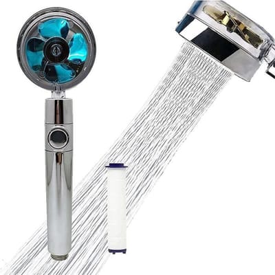 Pommeau de douche - BLEU - Haute pression - Rotatif 360° - Économie d'eau - Effet de massage bleu