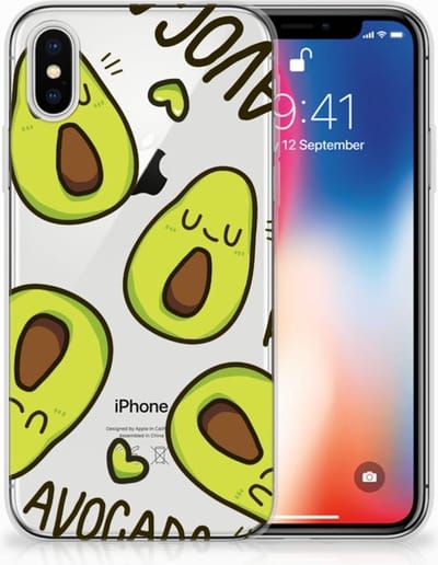 Apple iPhone X | Xs Telefoonhoesje met Naam Avocado Singing