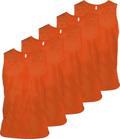 Trainingshesjes oranje - 5 stuks - Voetbal hesjes senioren - Maat L/XL - Ciclón Sports sporthesjes