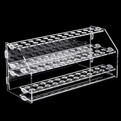 Dailygoods- Pennenhouder 96-Slots - Acryl Bureau Organizer - 2-Lagen - Transparant - Stabiel - Geschikt voor Pennen en Borstels - Pennenrek