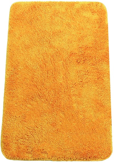 Badkamertapijt 50x80 cm – Rechthoekige badkamermat van chenille – Zacht, antislip, goed absorberend, machinewasbaar badmat – Oranje