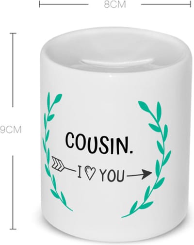 Akyol - cousin i love you Spaarpot - Neef - de liefste neef - verjaardag - cadeautje voor neef - neef artikelen - kado - geschenk - 350 ML inhoud