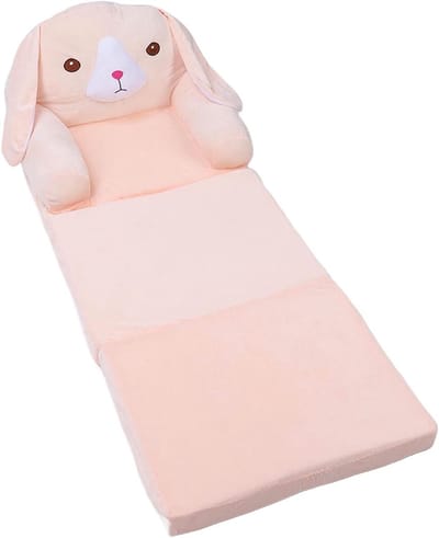 Kinderbank Opvouwbaar - Leeshoek Bankje - Ontspannen en Spelen - Zachte Pluche Hoes - 40 x 33 x 24 cm