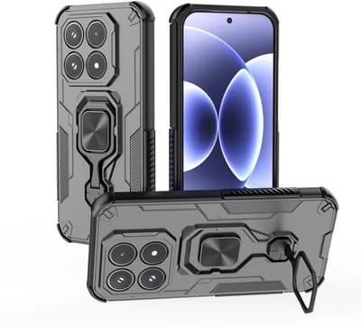 MobyDefend Hoesje - Geschikt voor Xiaomi 17 - Dubbelgelaagde Pantsercase Met Standaard - Zwart