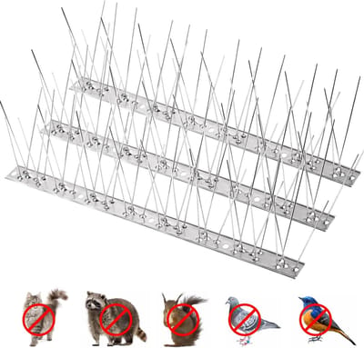 Roestvrijstalen vogelafschrikspikes voor het afschrikken van duiven, meeuwen en kleine vogels, duurzame en effectieve oplossing voor uw tuin en erf