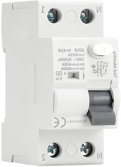 Differentiële schakelaar - Aardlekschakelaar Stroomonderbreker - Elektrische installatie beveiligen - Super geïmmuniseerd klasse A - 63A 30mA 2P - null