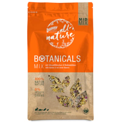 120g Bunny All Nature Botanicals Mid Mix Madeliefjes & Rode klaverbloemen Voedingssupplement voor knaagdieren